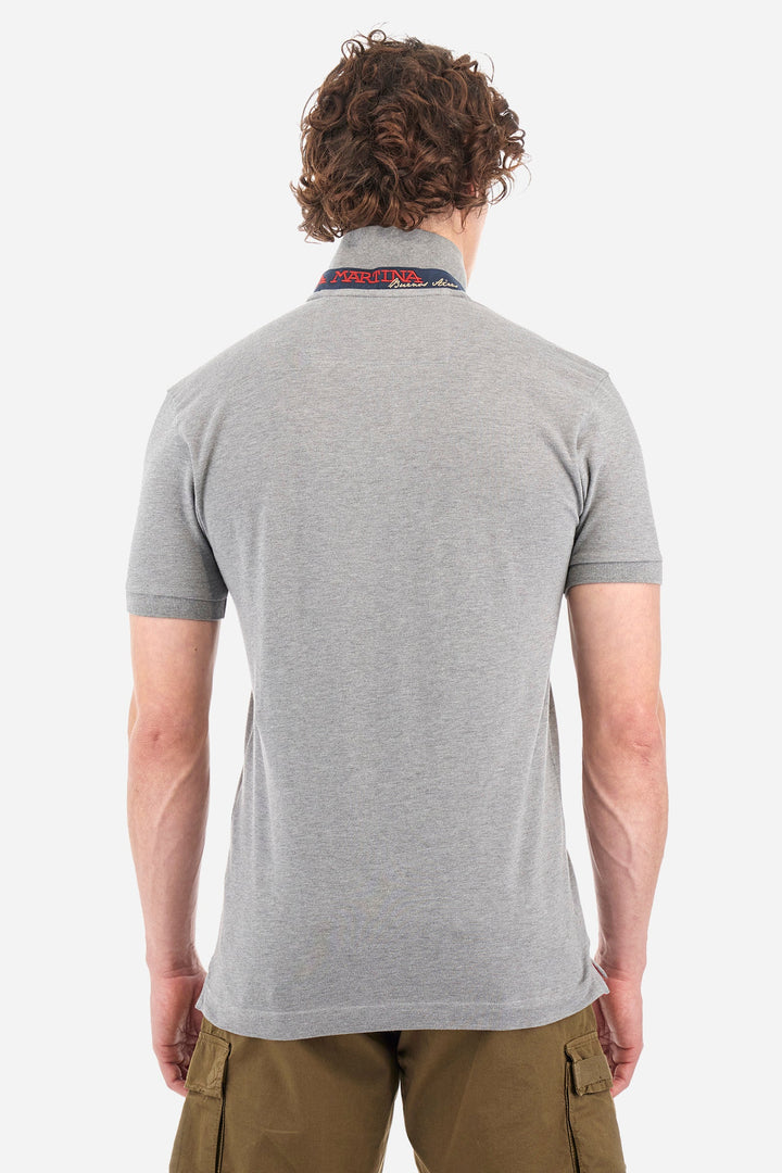 La Martina Polos Slim Fit in Cotton Mix - EDUARDO CCMP02-PK001- Concorde Fashion#color_grey-01002