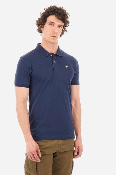 La Martina Polos Slim Fit in Cotton Mix - EDUARDO CCMP02-PK001- Concorde Fashion#color_navy-07017