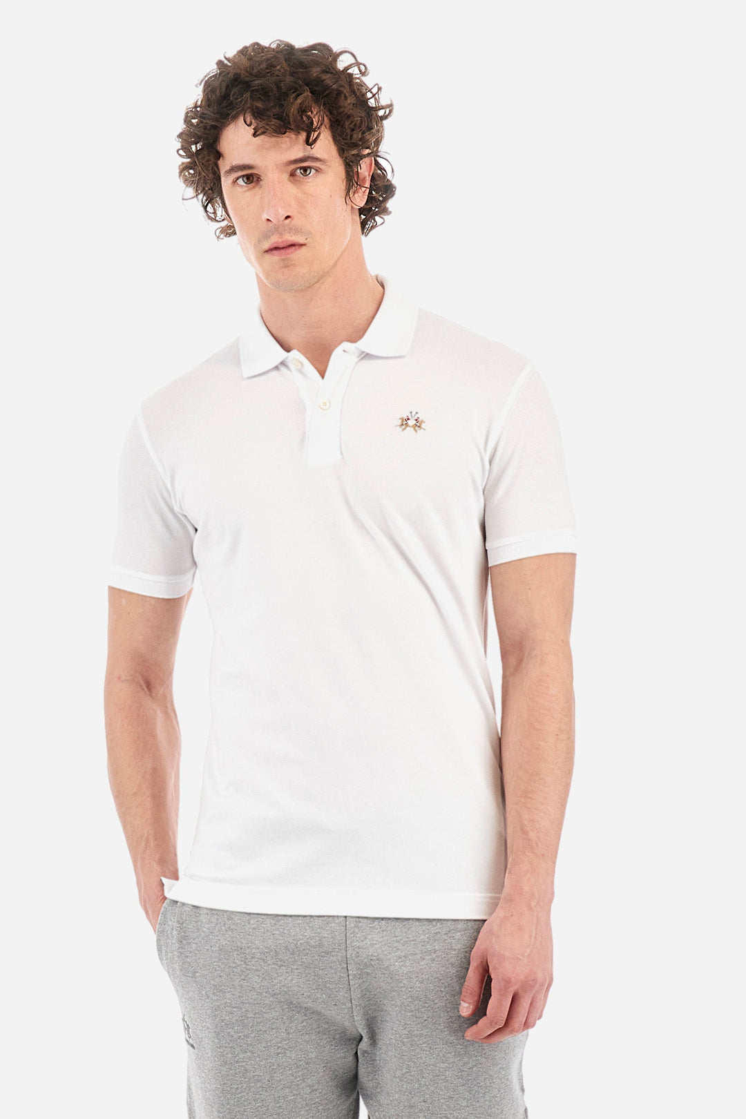 La Martina Polos Slim Fit in Cotton Mix - EDUARDO CCMP02-PK001- Concorde Fashion#color_white-00001