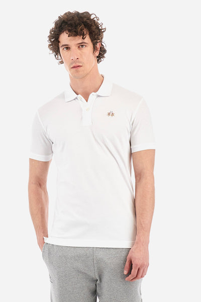 La Martina Polos Slim Fit in Cotton Mix - EDUARDO CCMP02-PK001- Concorde Fashion#color_white-00001