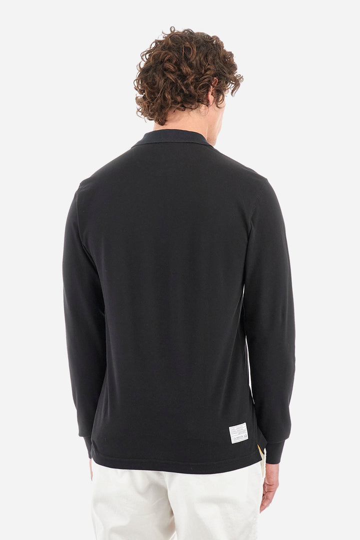 La Martina Polos Regular Fit in Cotton Mix - MILO CCMP03-PK001- Concorde Fashion#color_black-09999