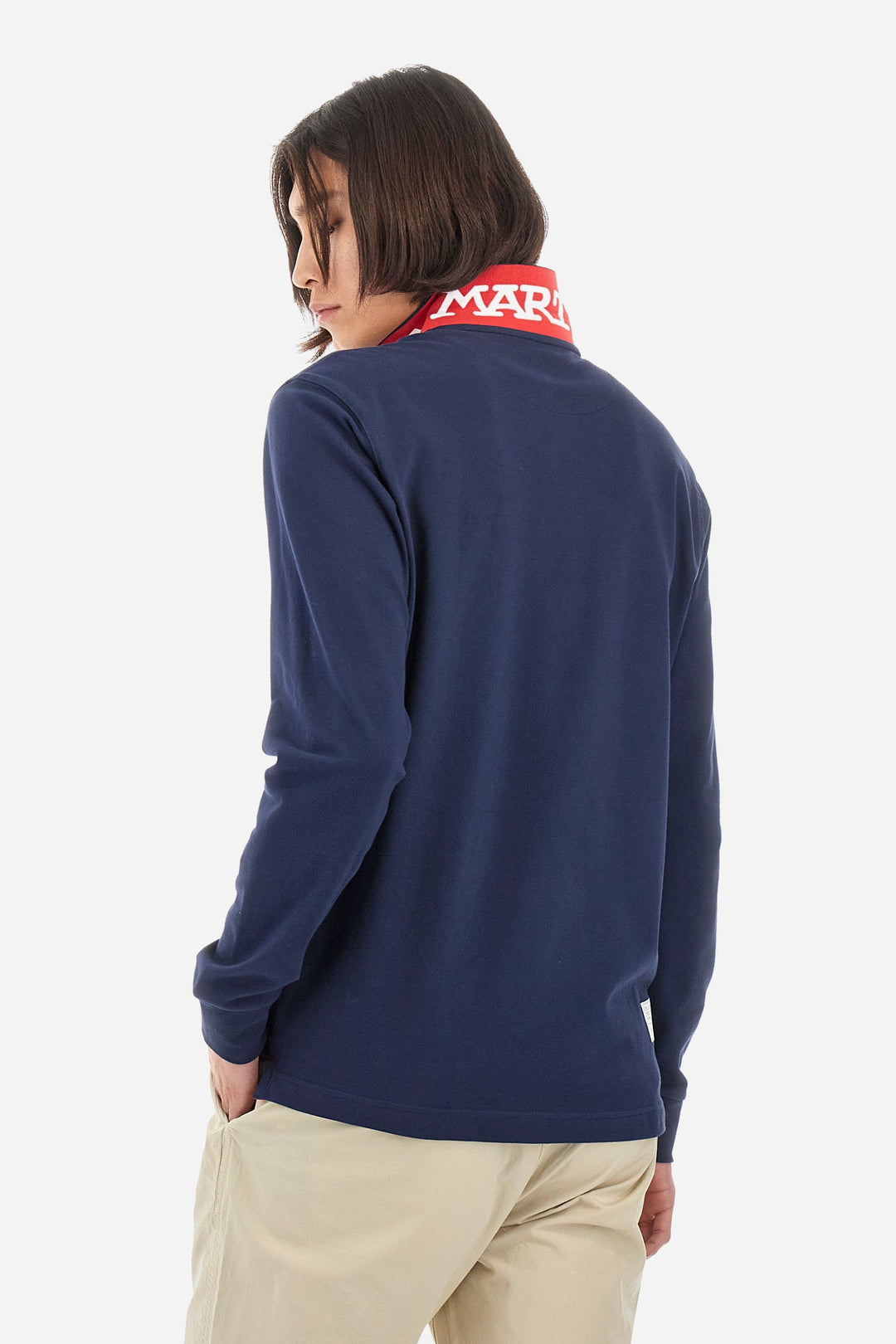 La Martina Polos Regular Fit in Cotton Mix - MILO CCMP03-PK001- Concorde Fashion#color_navy-07017