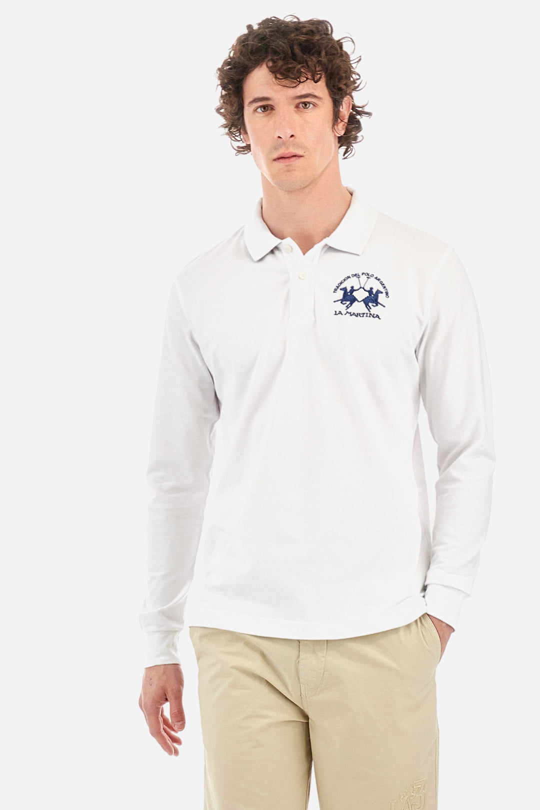 La Martina Polos Regular Fit in Cotton Mix - MILO CCMP03-PK001- Concorde Fashion#color_white-00001
