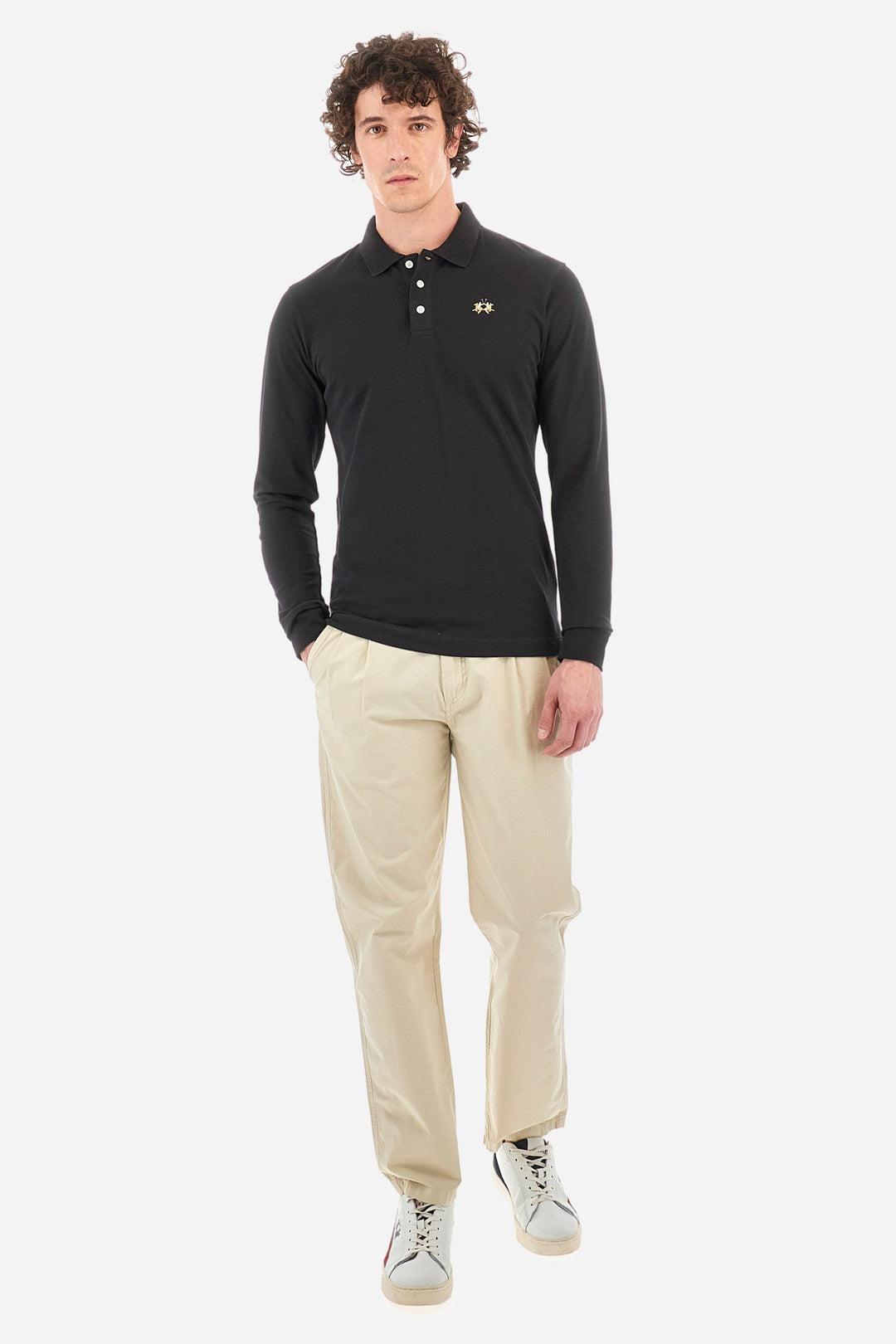 La Martina Polos Slim Fit in Cotton Mix - MANLEY CCMP04-PK001- Concorde Fashion#color_black-09999