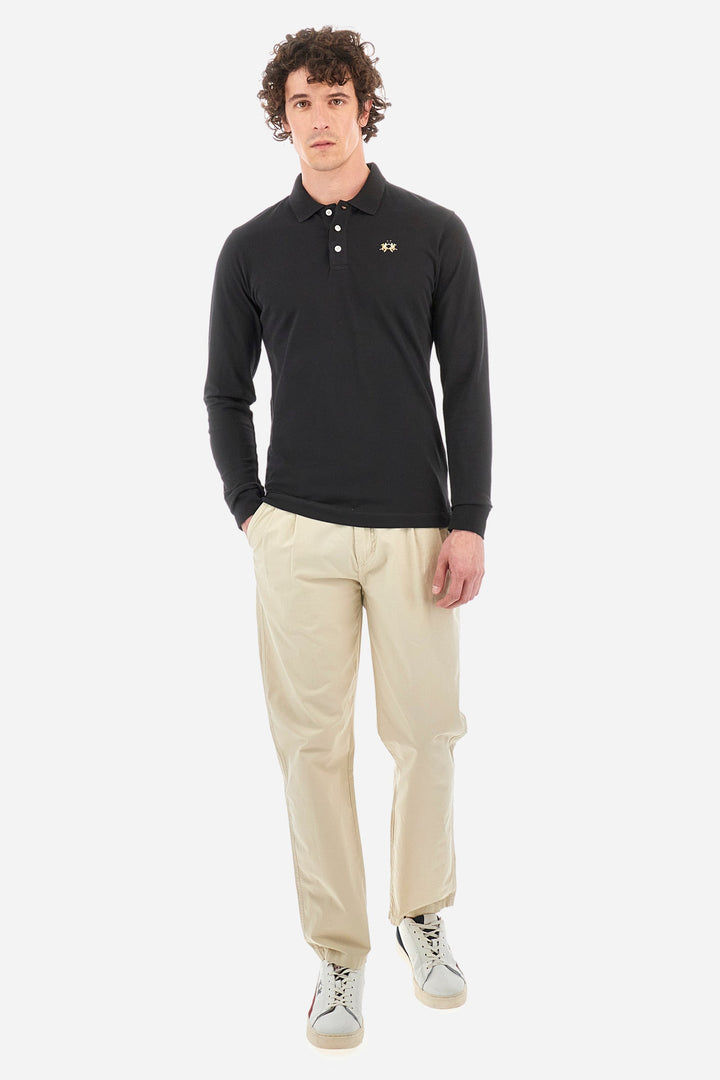 La Martina Polos Slim Fit in Cotton Mix - MANLEY CCMP04-PK001- Concorde Fashion#color_black-09999