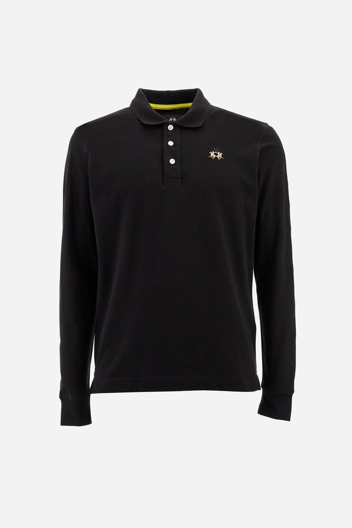 La Martina Polos Slim Fit in Cotton Mix - MANLEY CCMP04-PK001- Concorde Fashion#color_black-09999