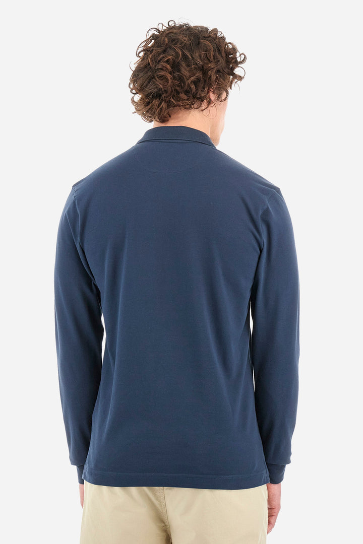 La Martina Polos Slim Fit in Cotton Mix - MANLEY CCMP04-PK001- Concorde Fashion#color_navy-07017