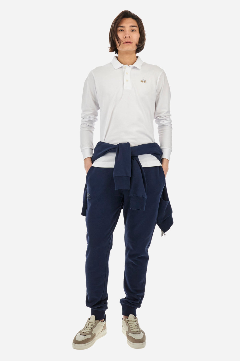 La Martina Polos Slim Fit in Cotton Mix - MANLEY CCMP04-PK001- Concorde Fashion#color_white-00001