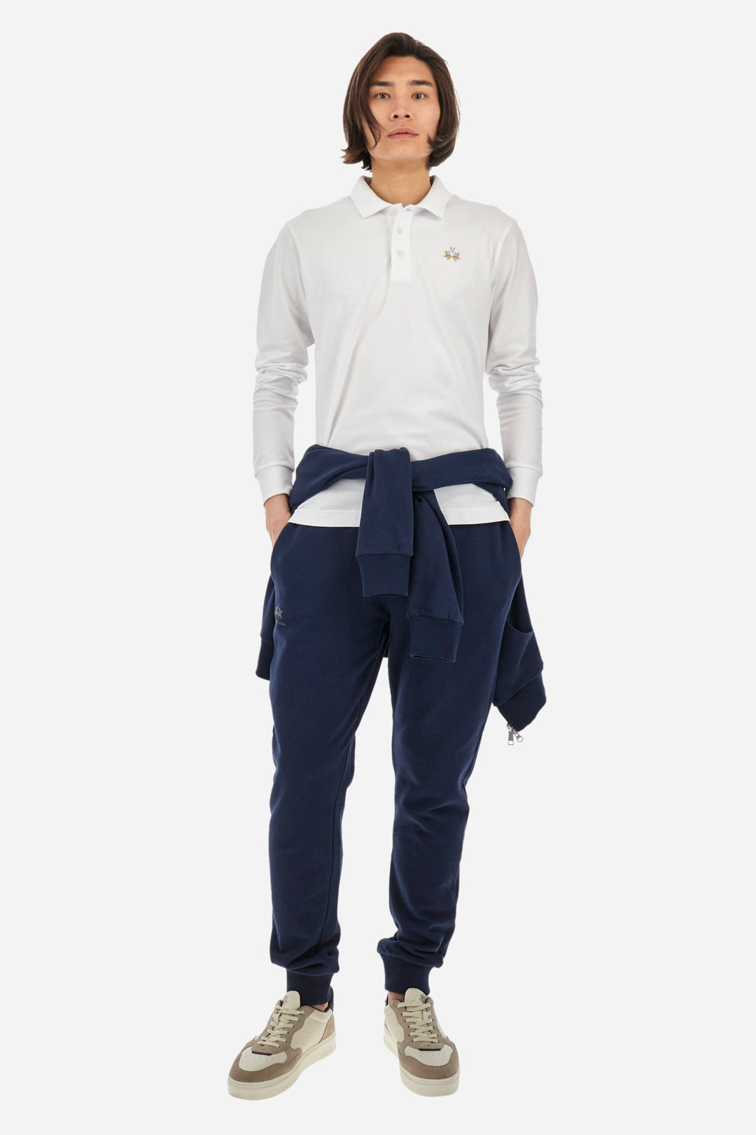 La Martina Polos Slim Fit in Cotton Mix - MANLEY CCMP04-PK001- Concorde Fashion#color_white-00001