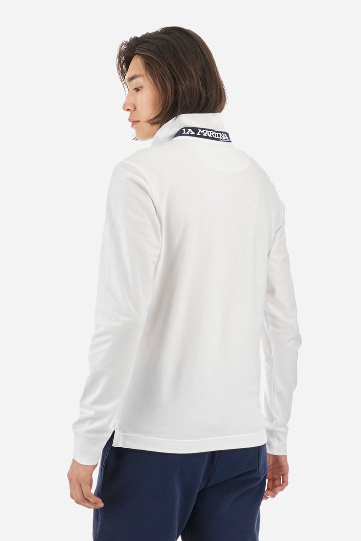 La Martina Polos Slim Fit in Cotton Mix - MANLEY CCMP04-PK001- Concorde Fashion#color_white-00001