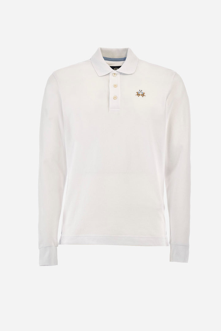 La Martina Polos Slim Fit in Cotton Mix - MANLEY CCMP04-PK001- Concorde Fashion#color_white-00001