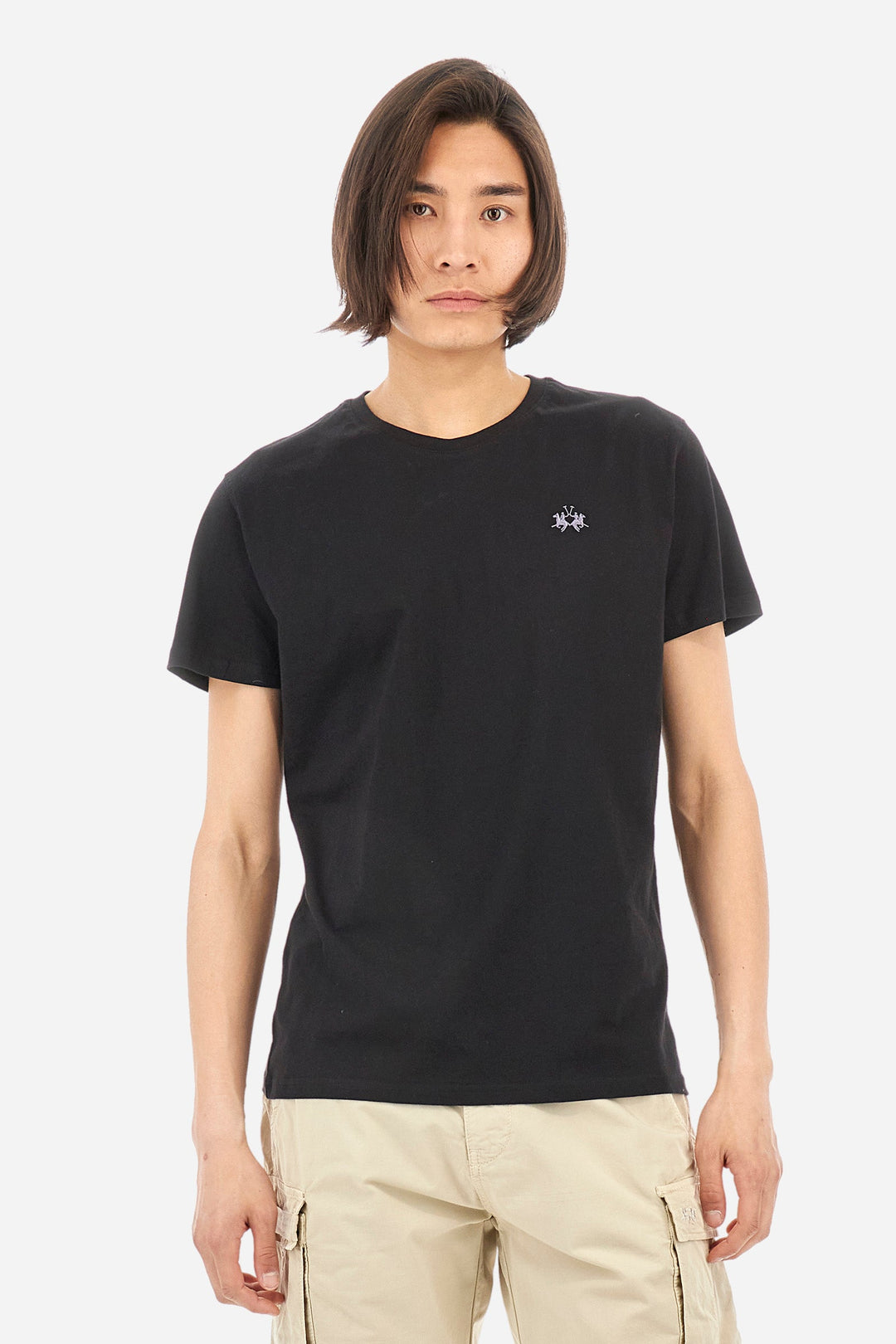 La Martina T-Shirts Regular Fit in Cotton - SERGE CCMR04-JS206- Concorde Fashion#color_black-09999