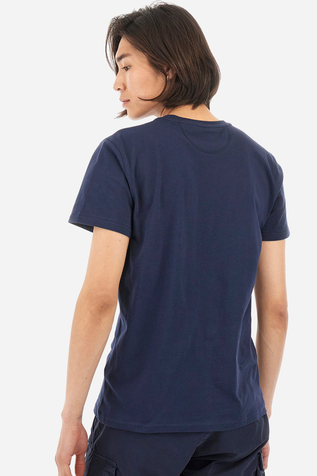 La Martina T-Shirts Regular Fit in Cotton - SERGE CCMR04-JS206- Concorde Fashion#color_navy-07017