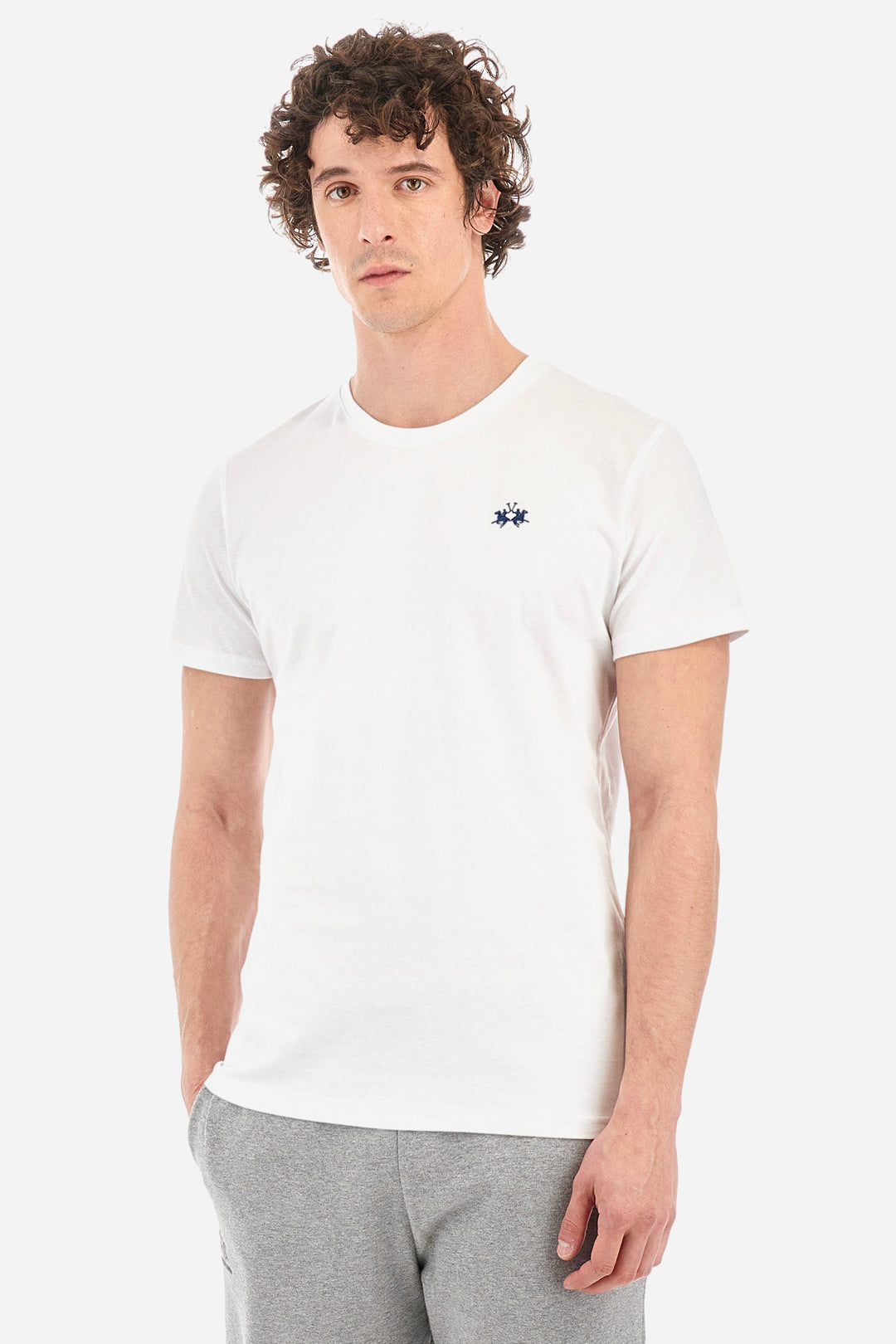 La Martina T-Shirts Regular Fit in Cotton - SERGE CCMR04-JS206- Concorde Fashion#color_white-00001