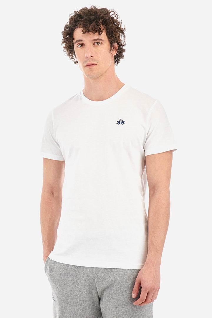 La Martina T-Shirts Regular Fit in Cotton - SERGE CCMR04-JS206- Concorde Fashion#color_white-00001