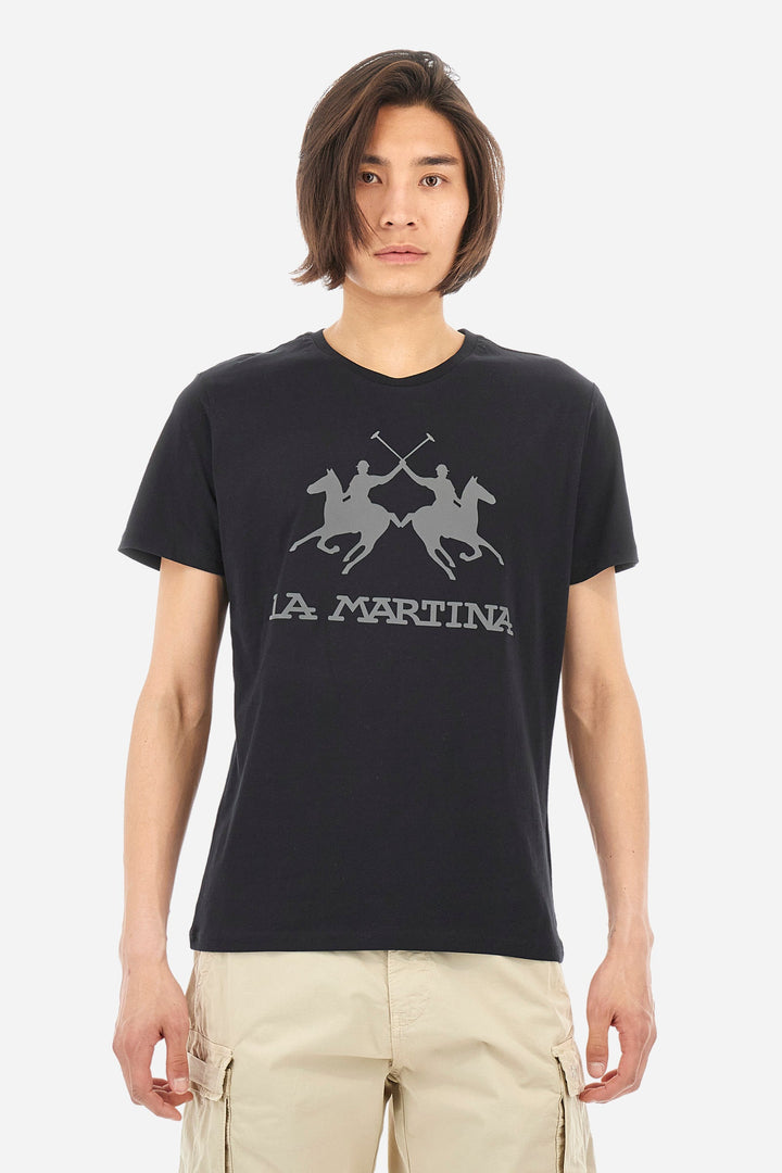 La Martina T-Shirts Regular Fit in Cotton - MORENO CCMR05-JS206- Concorde Fashion#color_black-09999