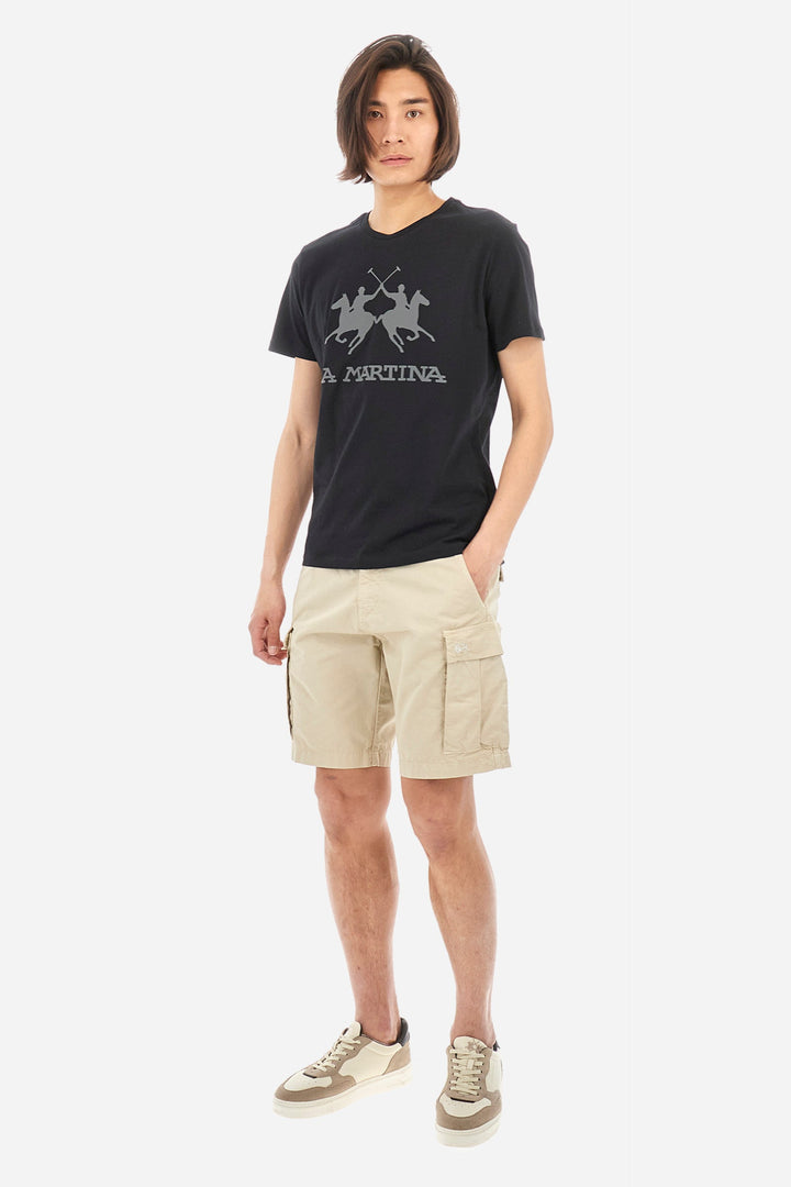 La Martina T-Shirts Regular Fit in Cotton - MORENO CCMR05-JS206- Concorde Fashion#color_black-09999