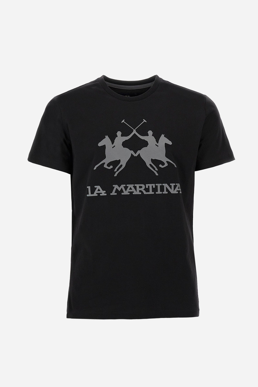 La Martina T-Shirts Regular Fit in Cotton - MORENO CCMR05-JS206- Concorde Fashion#color_black-09999