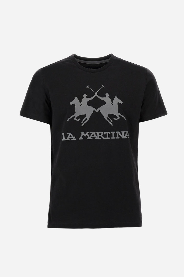 La Martina T-Shirts Regular Fit in Cotton - MORENO CCMR05-JS206- Concorde Fashion#color_black-09999
