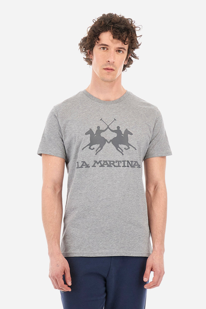 La Martina T-Shirts Regular Fit in Cotton - MORENO CCMR05-JS206- Concorde Fashion#color_grey-01002