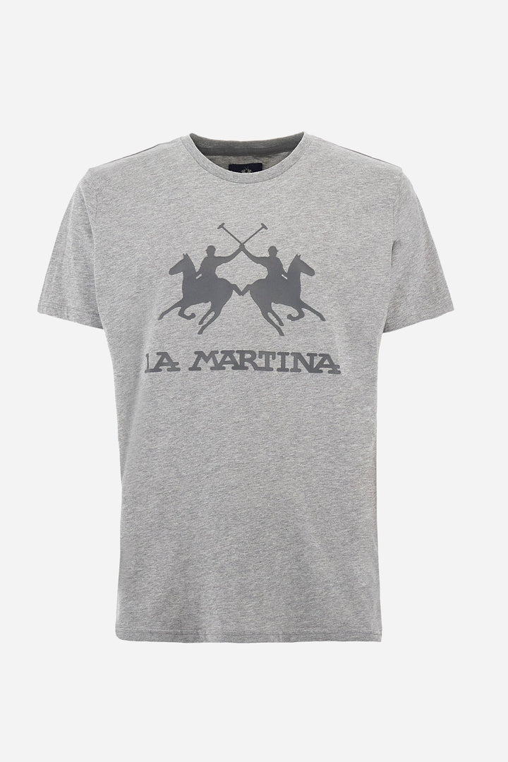 La Martina T-Shirts Regular Fit in Cotton - MORENO CCMR05-JS206- Concorde Fashion#color_grey-01002