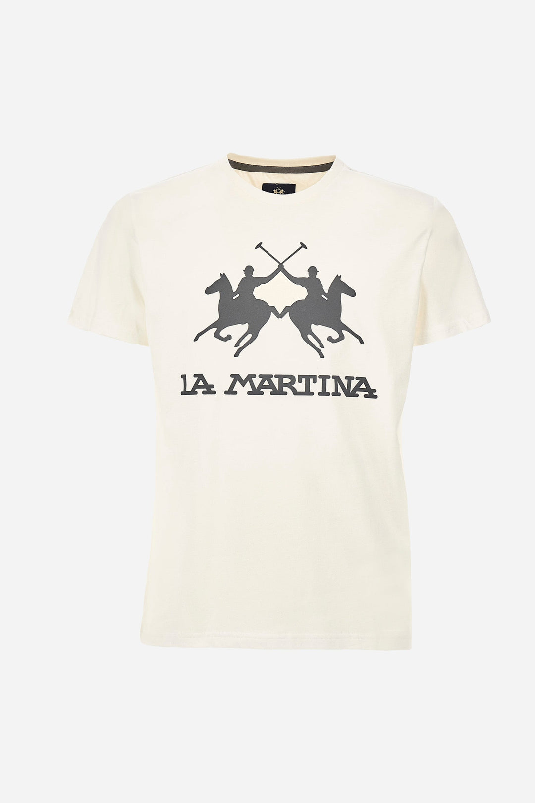 La Martina T-Shirts Regular Fit in Cotton - MORENO CCMR05-JS206- Concorde Fashion#color_white-00002