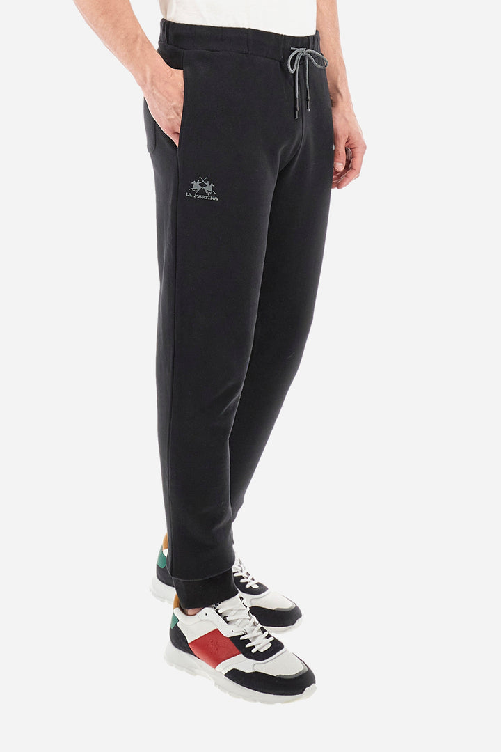 La Martina Jogging Pants Regular Fit in Cotton - PACO CCMT03-FP109- Concorde Fashion#color_black-09999
