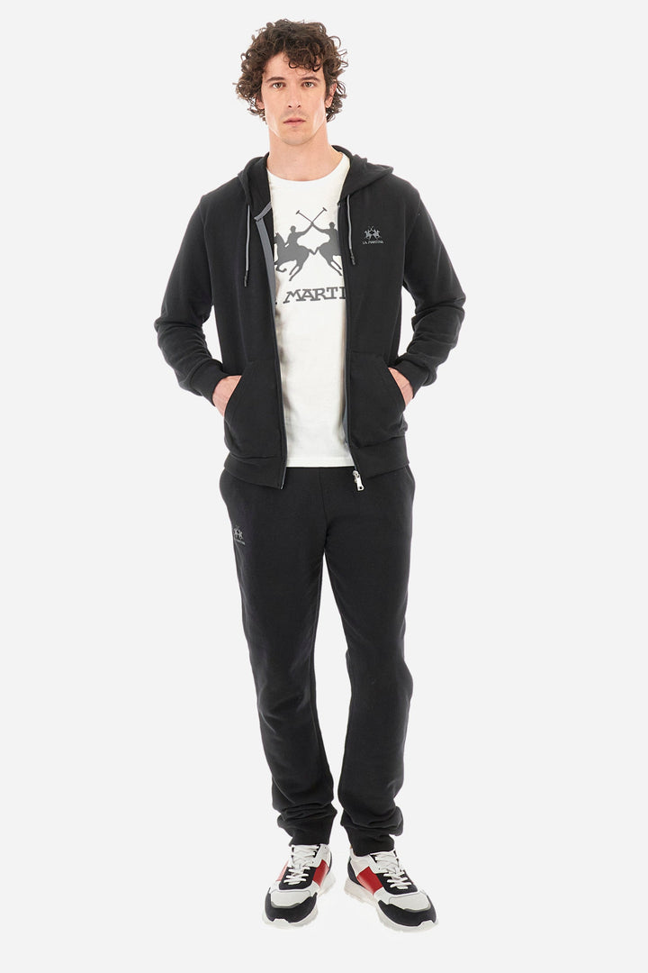 La Martina Jogging Pants Regular Fit in Cotton - PACO CCMT03-FP109- Concorde Fashion#color_black-09999