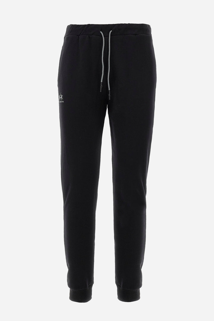 La Martina Jogging Pants Regular Fit in Cotton - PACO CCMT03-FP109- Concorde Fashion#color_black-09999