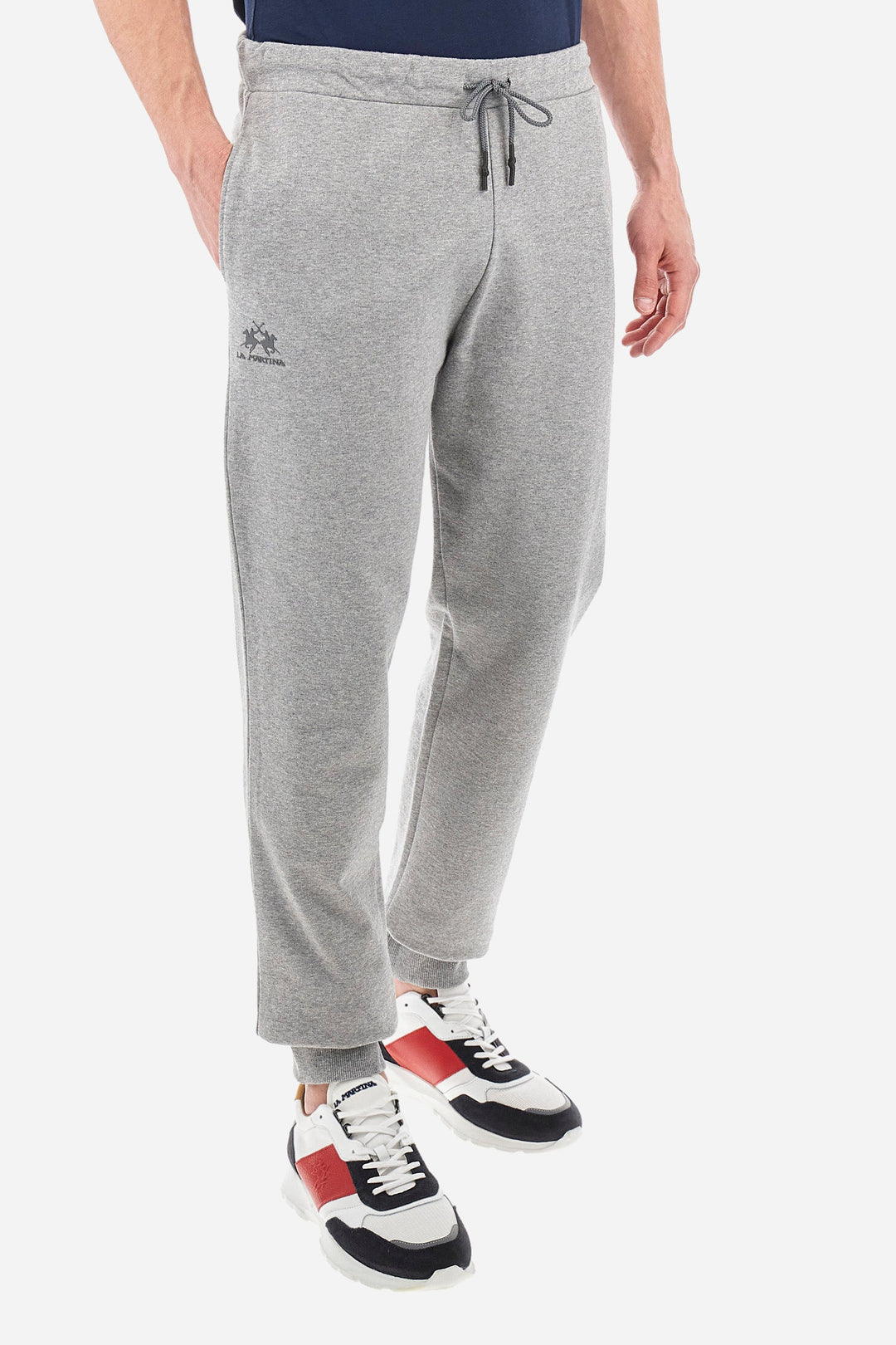 La Martina Jogging Pants Regular Fit in Cotton - PACO CCMT03-FP109- Concorde Fashion#color_grey-01002