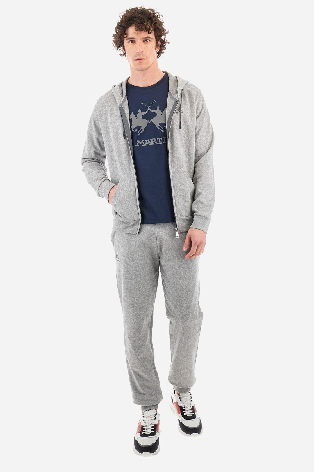 La Martina Jogging Pants Regular Fit in Cotton - PACO CCMT03-FP109- Concorde Fashion#color_grey-01002