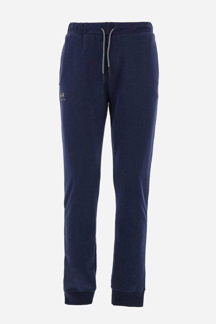 La Martina Jogging Pants Regular Fit in Cotton - PACO CCMT03-FP109- Concorde Fashion#color_navy-07017
