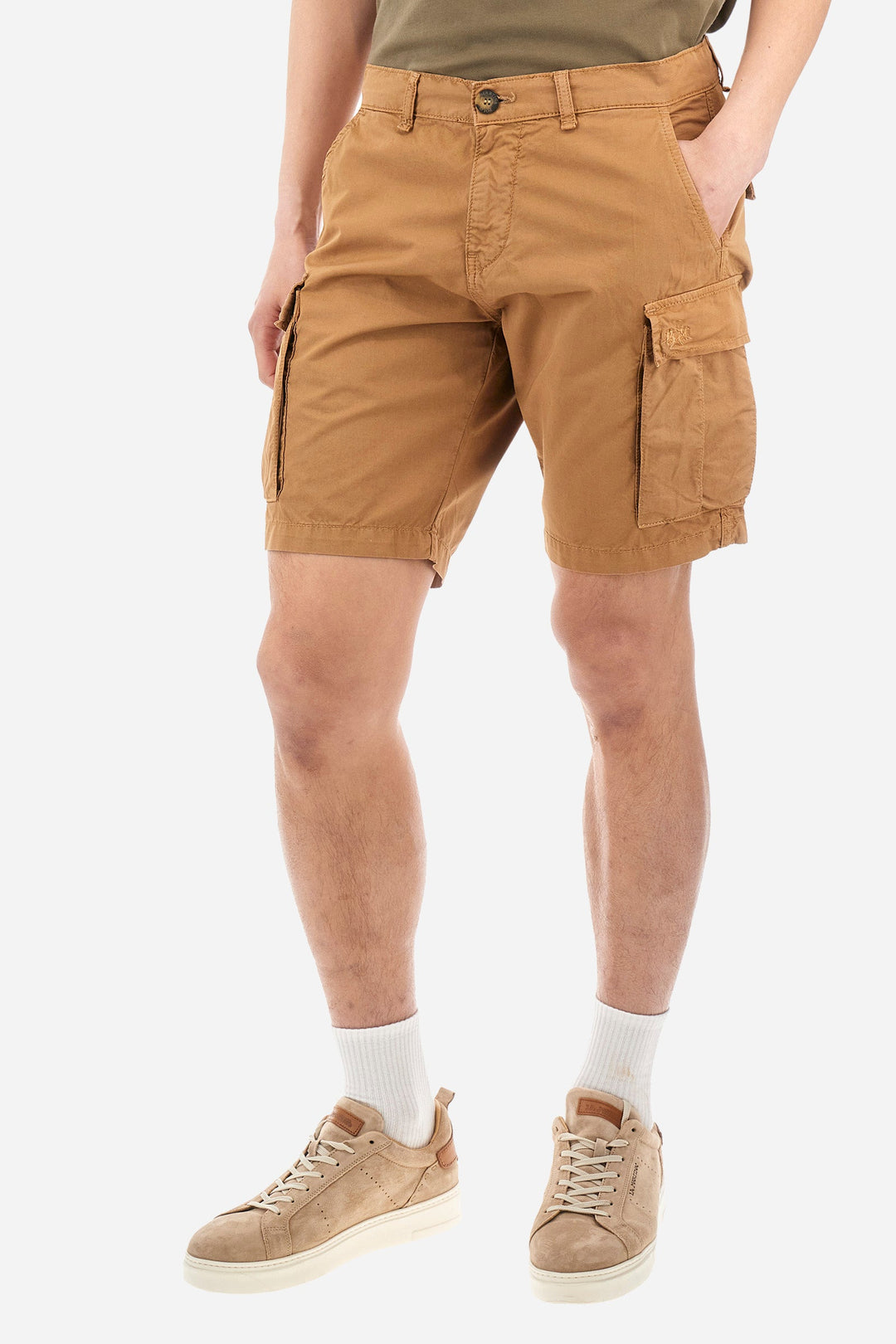 La Martina Regular Fit Shorts in Cotton -  YMB002-TW514- Concorde Fashion#color_brown-04081