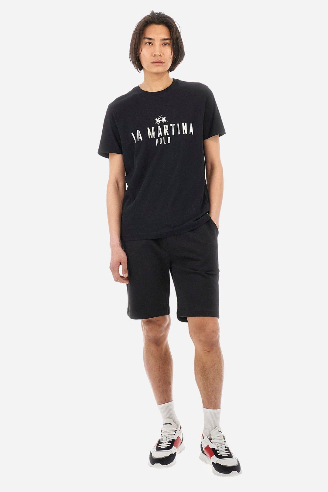 La Martina Regular Fit Shorts in Cotton -  YMB003-FP568- Concorde Fashion#color_black-09999