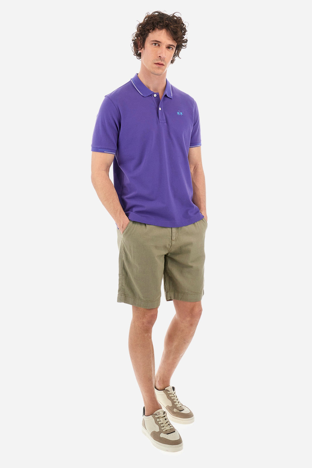 La Martina Regular Fit Shorts in Cotton Mix -  YMB004-TL333- Concorde Fashion#color_grey-03034