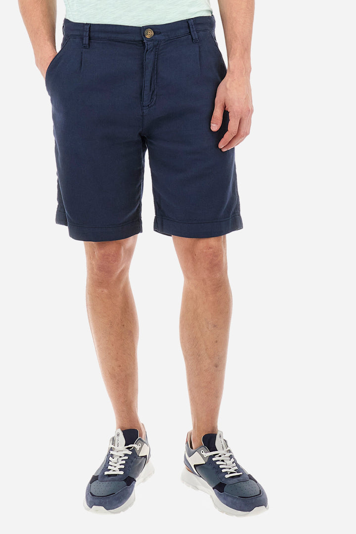 La Martina Regular Fit Shorts in Cotton Mix -  YMB004-TL333- Concorde Fashion#color_navy-07017