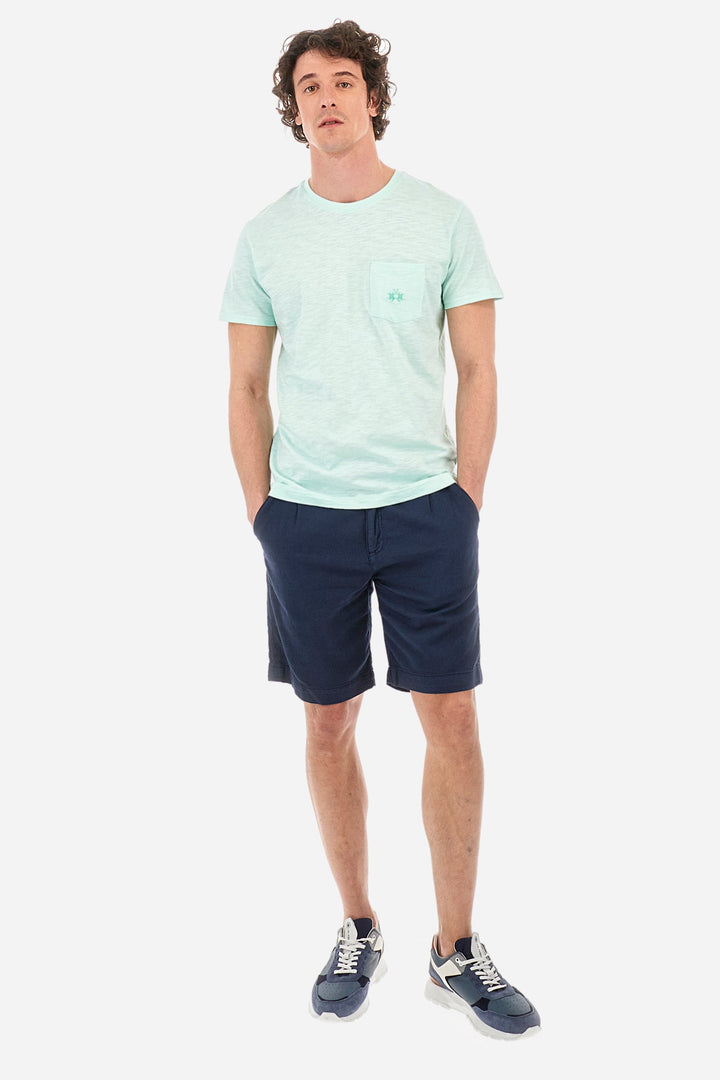 La Martina Regular Fit Shorts in Cotton Mix -  YMB004-TL333- Concorde Fashion#color_navy-07017