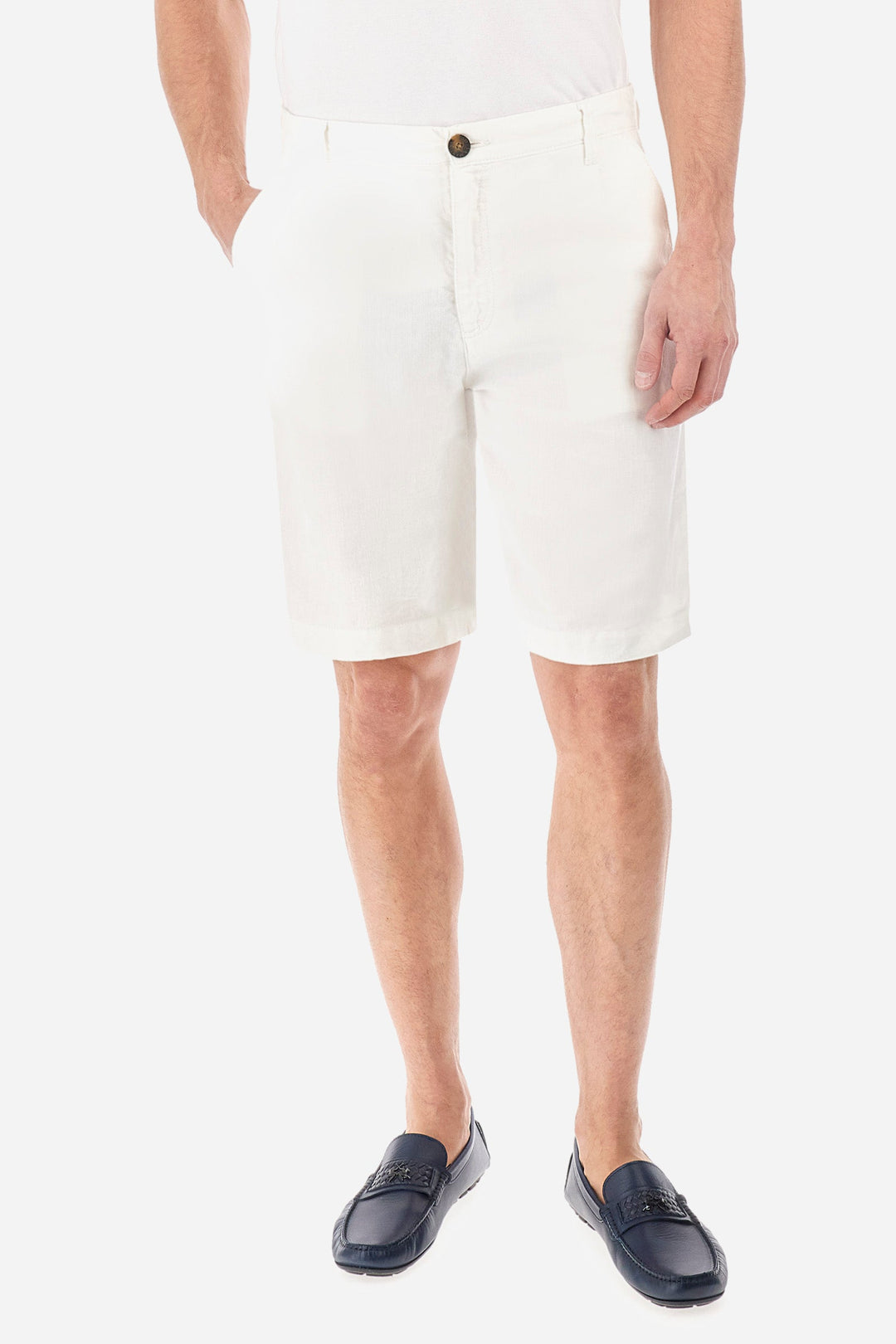 La Martina Regular Fit Shorts in Cotton Mix -  YMB004-TL333- Concorde Fashion#color_white-00002