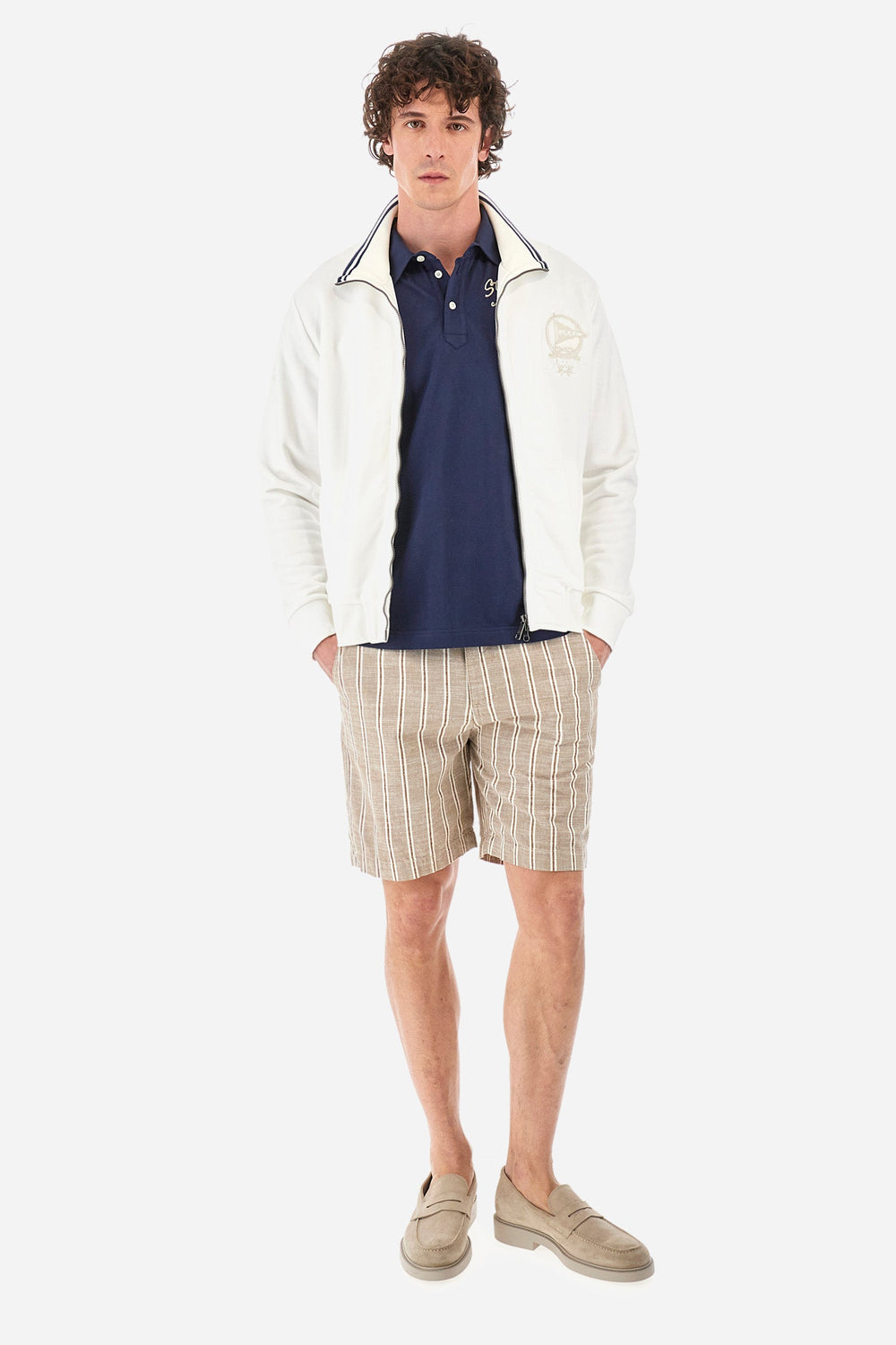 La Martina Regular Fit Shorts in Cotton Mix -  YMB005-TW519- Concorde Fashion#color_beige-s4040