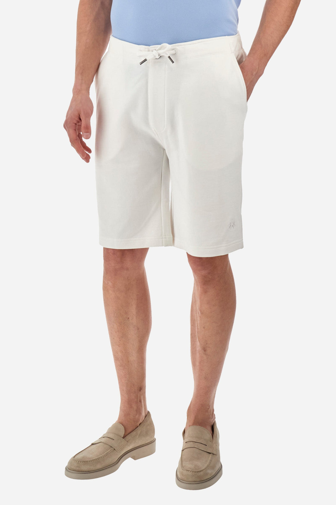 La Martina Regular Fit Shorts in Cotton -  YMB007-FP569- Concorde Fashion#color_white-00001