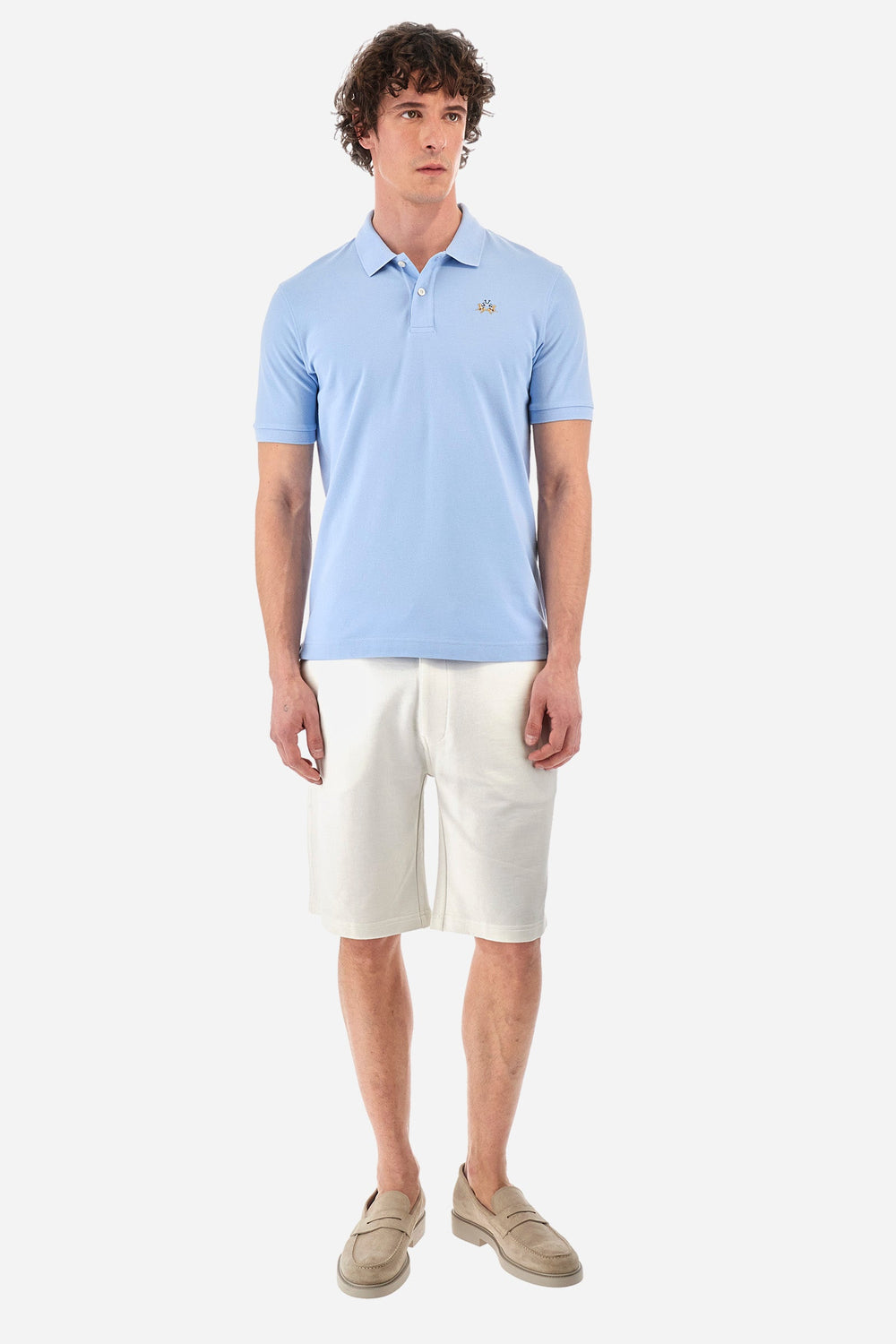 La Martina Regular Fit Shorts in Cotton -  YMB007-FP569- Concorde Fashion#color_white-00001