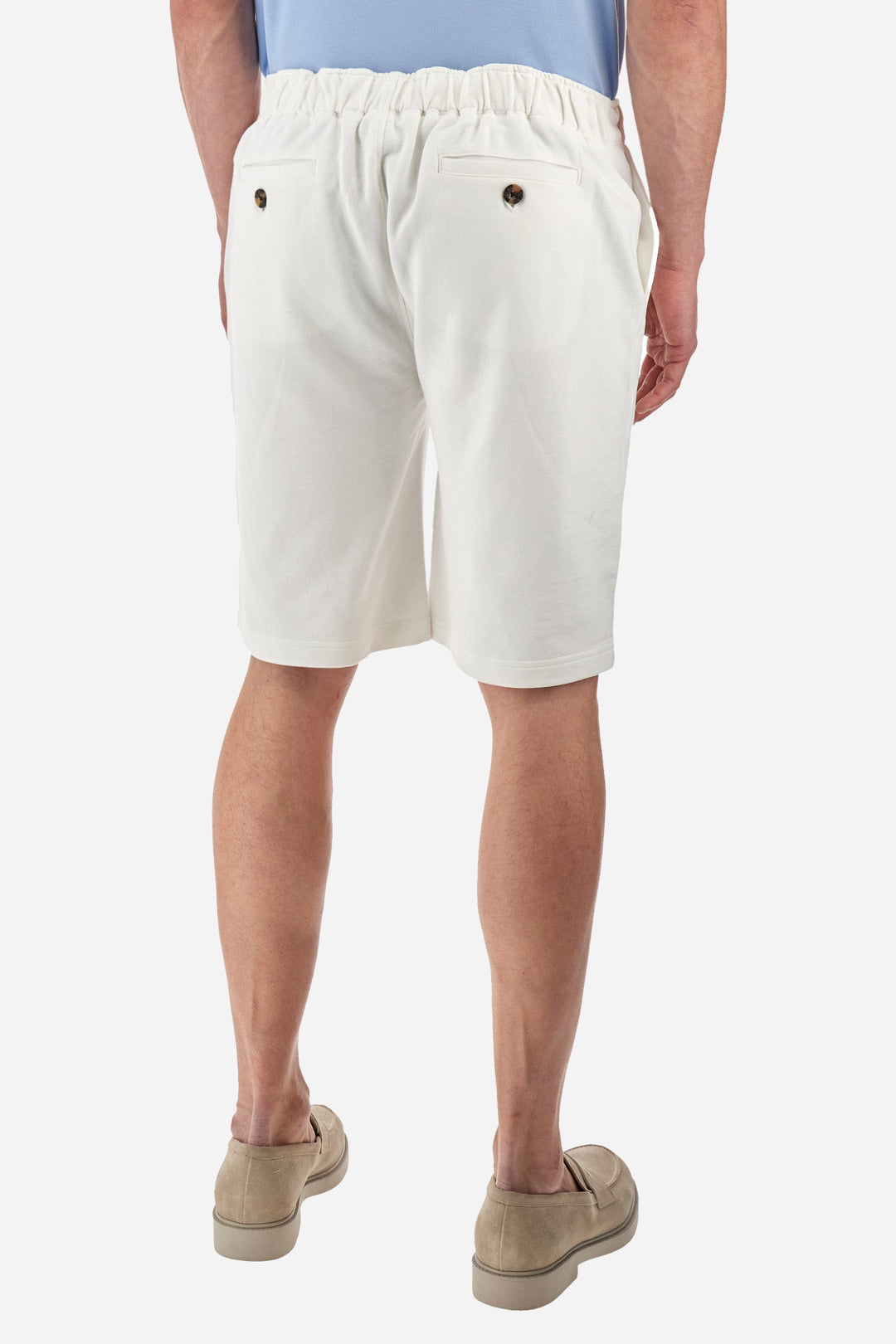 La Martina Regular Fit Shorts in Cotton -  YMB007-FP569- Concorde Fashion#color_white-00001