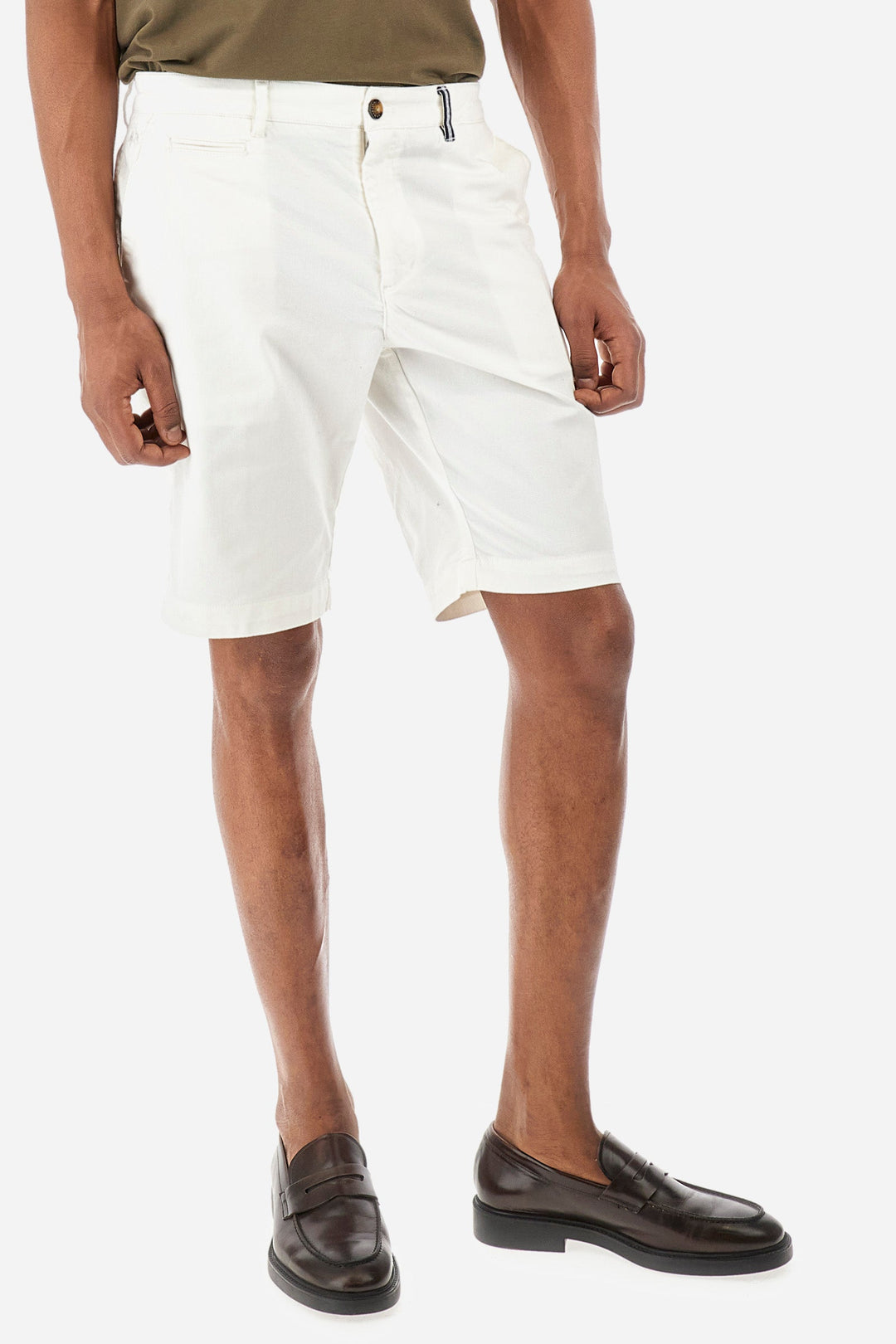 La Martina Regular Fit Shorts in Cotton Mix -  YMB008-TW417- Concorde Fashion#color_white-00002