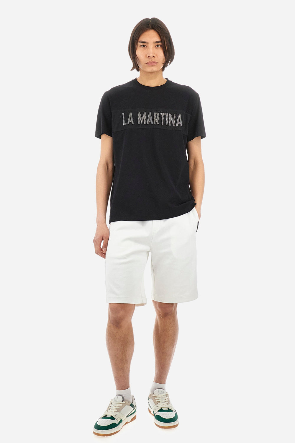 La Martina Regular Fit Shorts in Cotton Mix -  YMB010-FP571- Concorde Fashion#color_white-00001