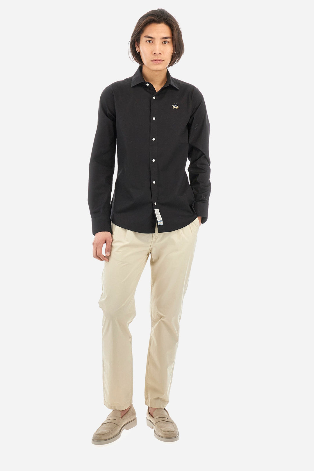 La Martina Regular Fit Casual Shirts in Cotton Mix -  YMC002-PP483- Concorde Fashion#color_black-09999
