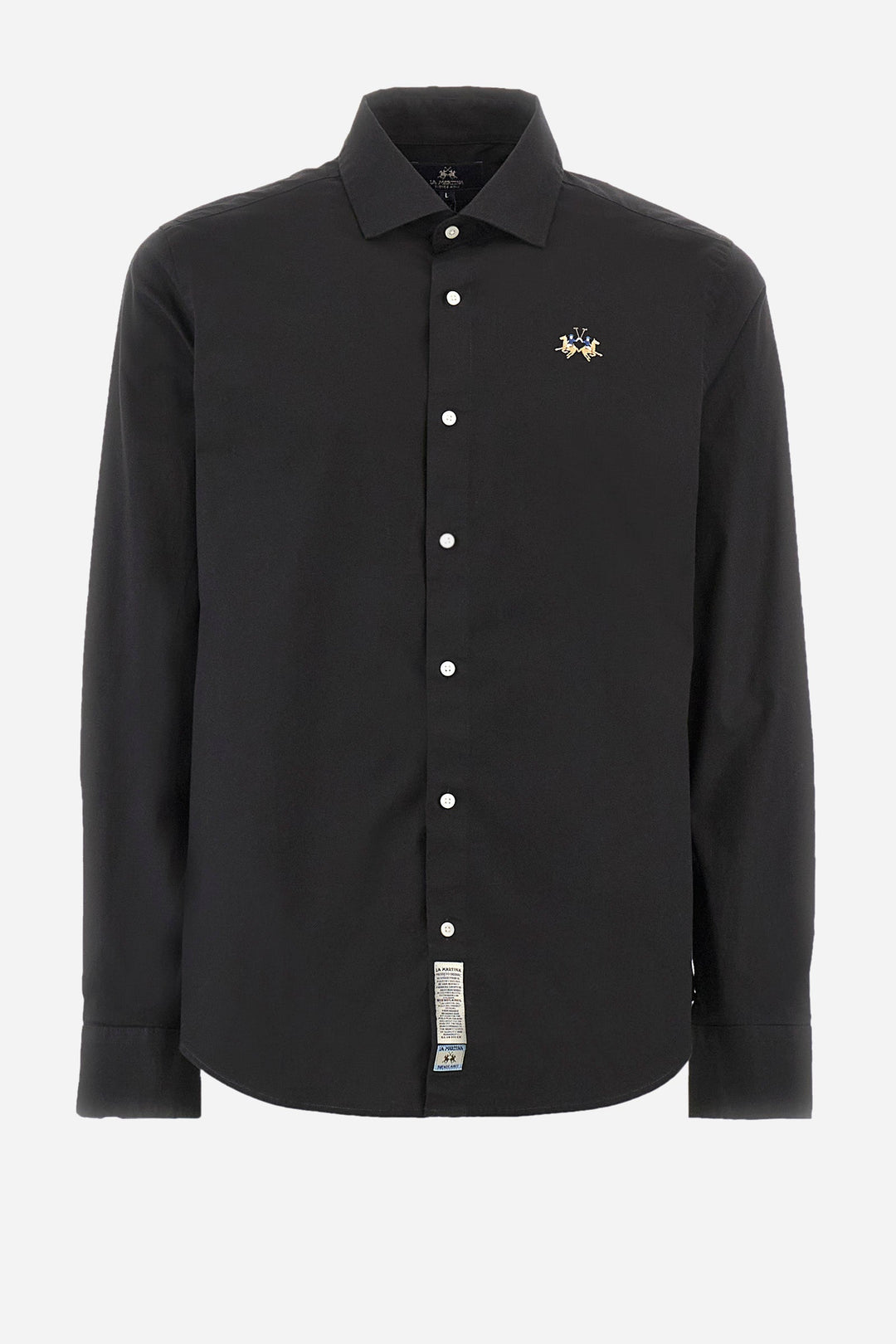 La Martina Regular Fit Casual Shirts in Cotton Mix -  YMC002-PP483- Concorde Fashion#color_black-09999
