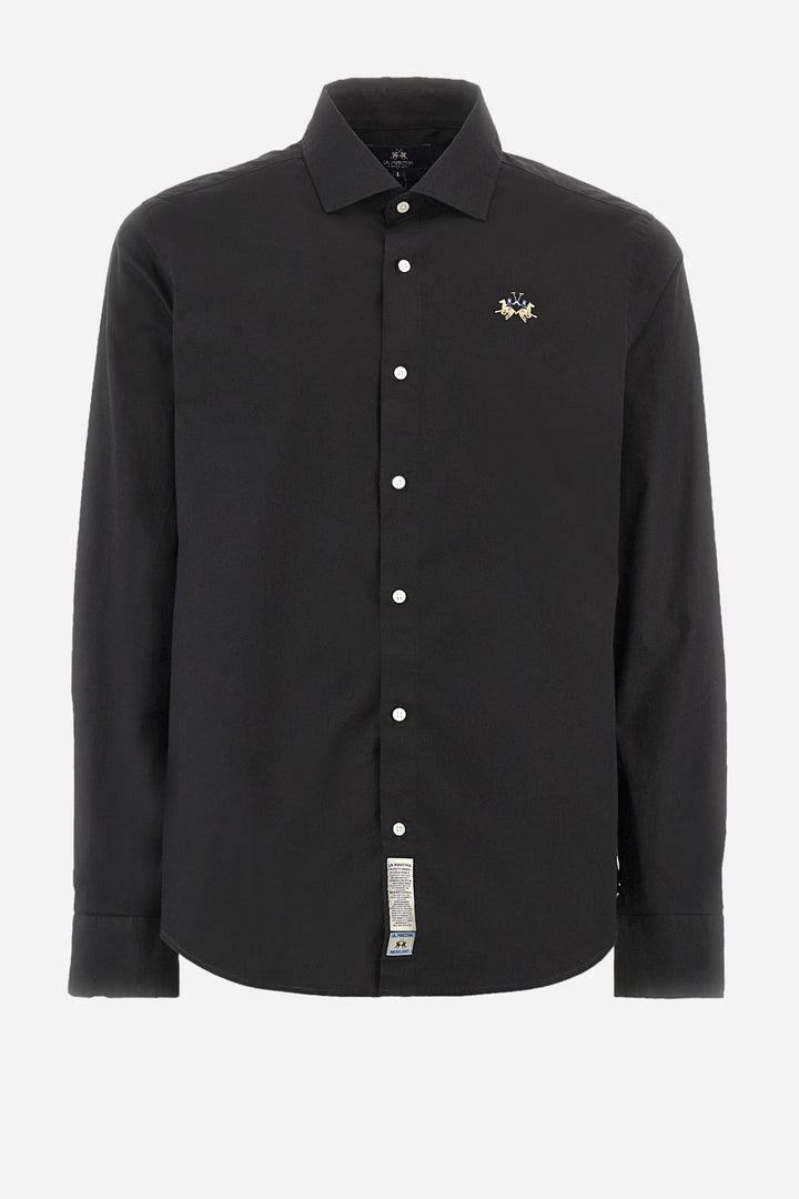 La Martina Regular Fit Casual Shirts in Cotton Mix -  YMC002-PP483- Concorde Fashion#color_black-09999