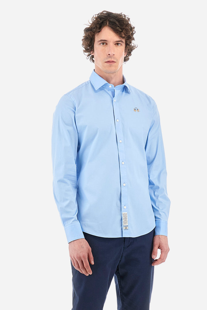 La Martina Regular Fit Casual Shirts in Cotton Mix -  YMC002-PP483- Concorde Fashion#color_blue-07003