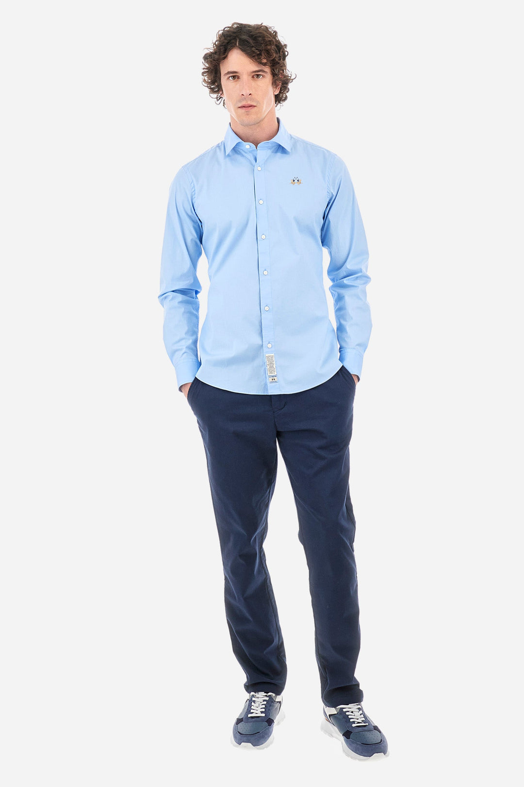 La Martina Regular Fit Casual Shirts in Cotton Mix -  YMC002-PP483- Concorde Fashion#color_blue-07003
