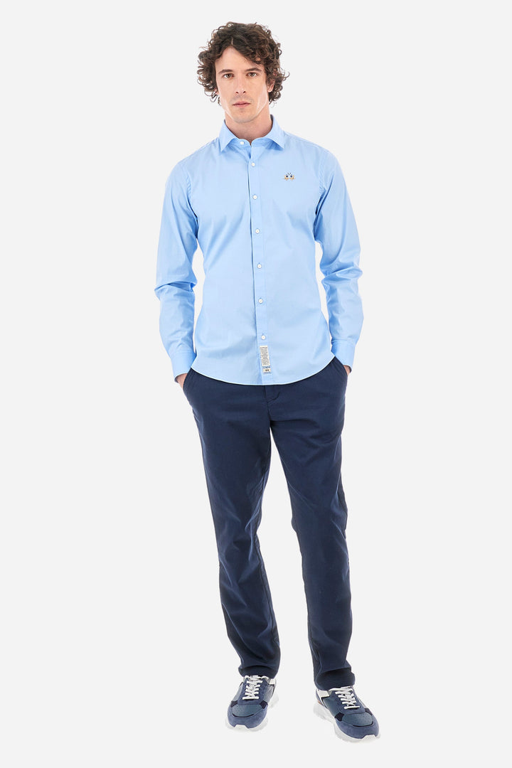 La Martina Regular Fit Casual Shirts in Cotton Mix -  YMC002-PP483- Concorde Fashion#color_blue-07003